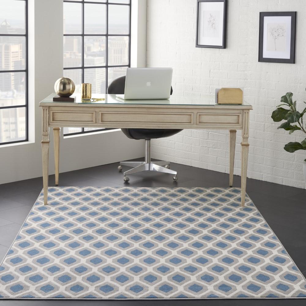 Nourison - Grafix GRF22 Blue and Grey 53in x 73in Area Rug - GRF22-99446412096 - CLOSEOUT veiw 2