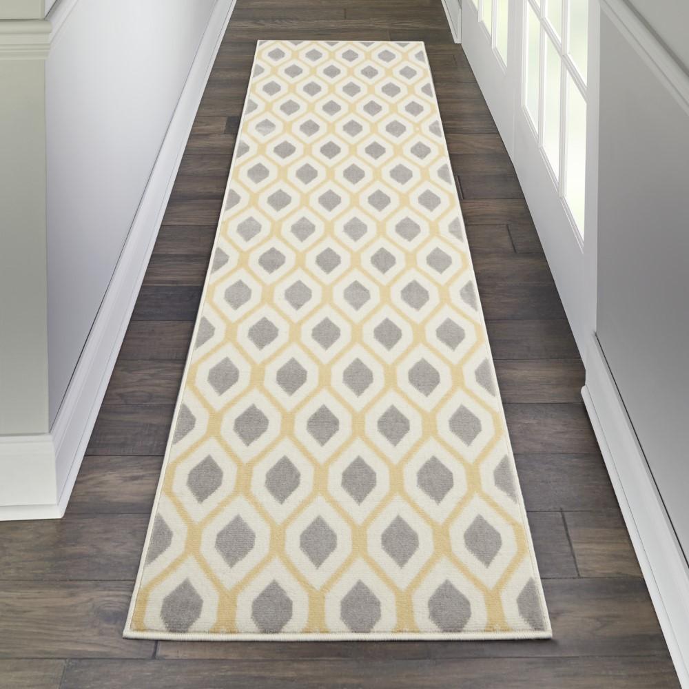 Nourison - Grafix GRF22 Grey and White 23in x 76in Hallway Rug - GRF22-99446412119 - CLOSEOUT veiw 2