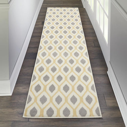 Nourison - Grafix GRF22 Grey and White 23in x 76in Hallway Rug - GRF22-99446412119 - CLOSEOUT veiw 2