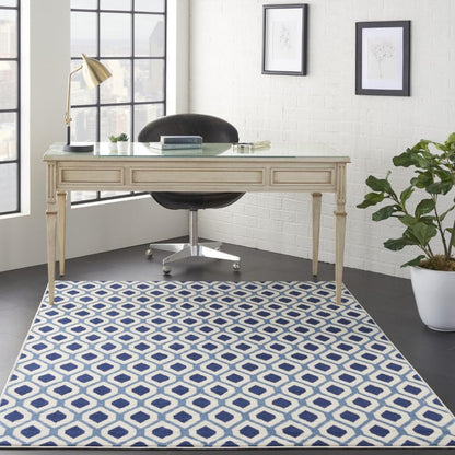 Nourison - Grafix GRF22 Blue and White 53in x 73in Area Rug - GRF22-99446412164 - CLOSEOUT veiw 2