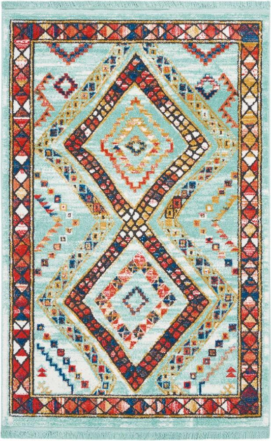 Nourison - Navajo NAV02 Blue Multicolor 311in x 62in Area Rug - NAV02-99446368485_CLOSEOUT veiw 1