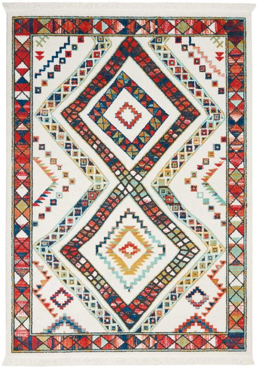 Nourison - Navajo NAV02 White Multicolor 311in x 62in Area Rug - NAV02-99446401335_CLOSEOUT veiw 1