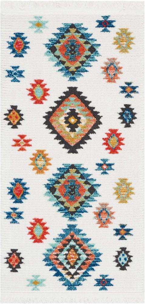 Nourison - Navajo 22in x 43in White Southwestern Tribal Area Rug - NAV07-99446401892_CLOSEOUT veiw 1