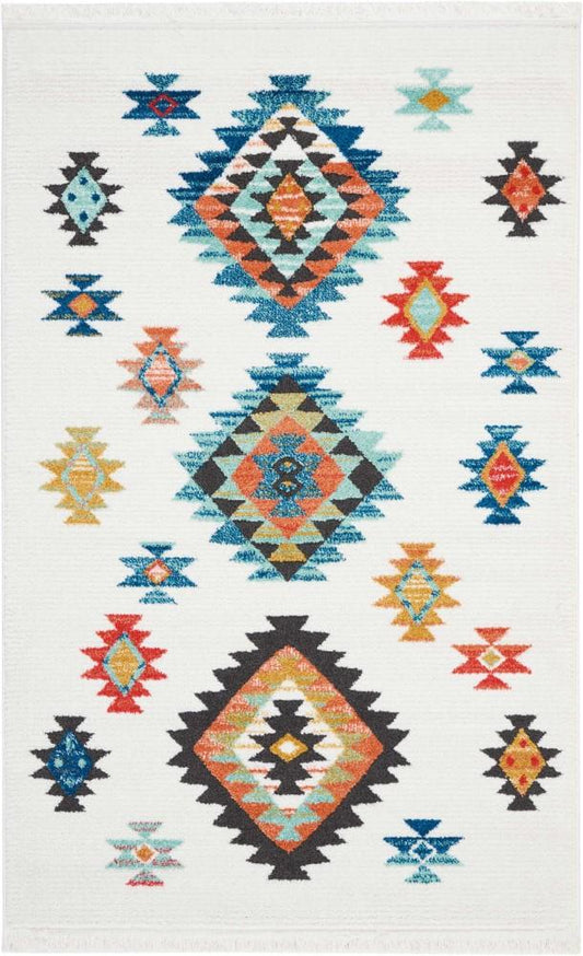 Nourison - Navajo NAV07 White 311in x 62in Area Rug - NAV07-99446401946_CLOSEOUT veiw 1