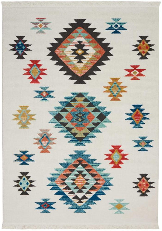 Nourison - Navajo NAV07 White 67in x 97in Large Rug - NAV07-99446401960_CLOSEOUT veiw 1