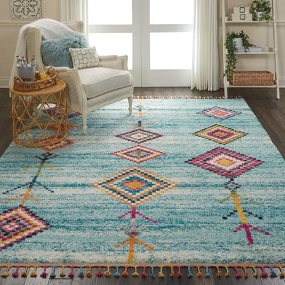 Nourison - Nomad NMD04 Aqua Multicolor 710in x 106in Oversized Rug - NMD04-99446461506_CLOSEOUT veiw 2