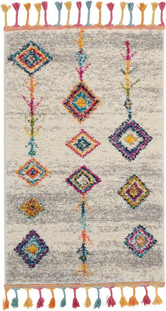 Nourison - Nomad 22in x 4 Grey Multicolor Scandinavian Area Rug - NMD04-99446461377_CLOSEOUT veiw 1