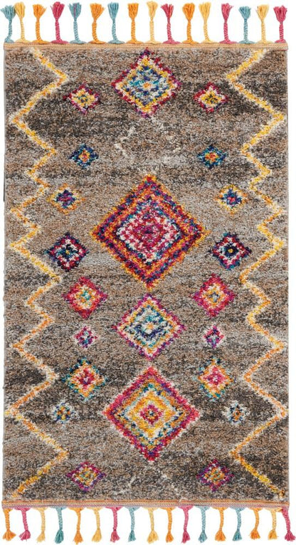 Nourison - Nomad 22in x 4 Bone Multicolor Scandinavian Area Rug - NMD05-99446461544_CLOSEOUT veiw 1