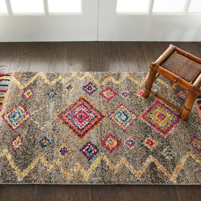 Nourison - Nomad 22in x 4 Bone Multicolor Scandinavian Area Rug - NMD05-99446461544_CLOSEOUT veiw 2