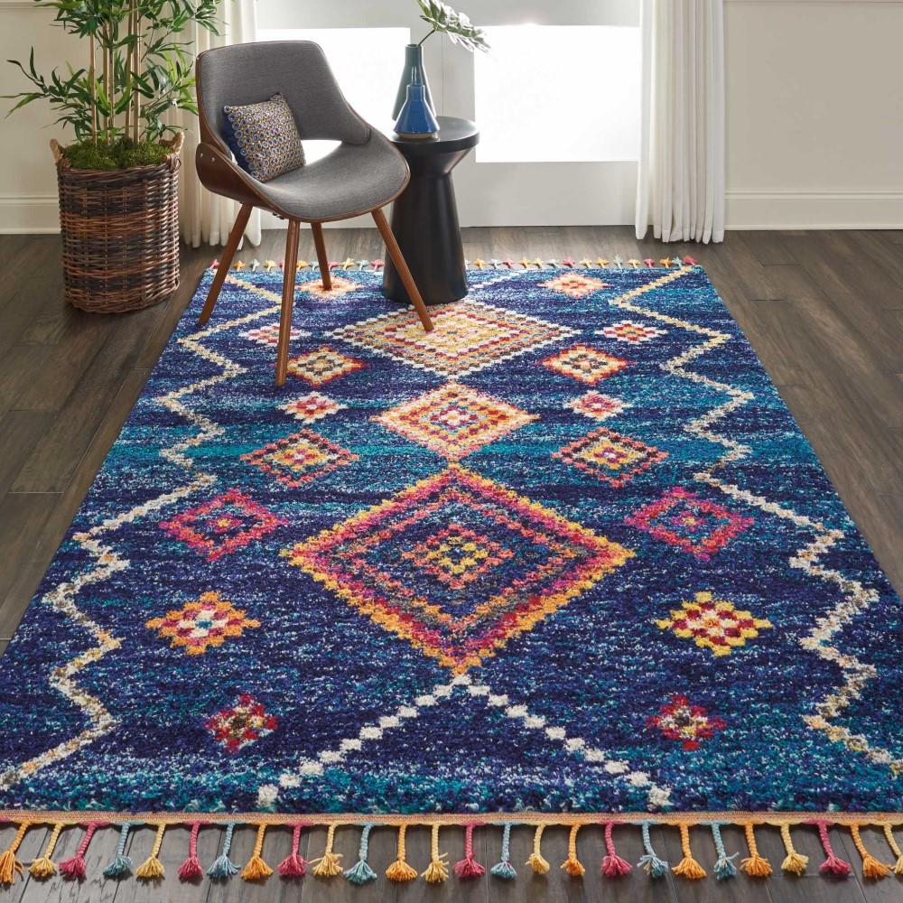 Nourison - Nomad NMD05 Dark Blue Multicolor 67in x 96in Large Rug - NMD05-99446461704_CLOSEOUT veiw 2