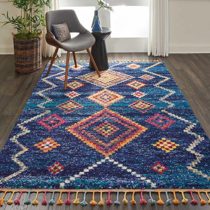 Nourison - Nomad NMD05 Dark Blue Multicolor 67in x 96in Large Rug - NMD05-99446461704_CLOSEOUT veiw 2