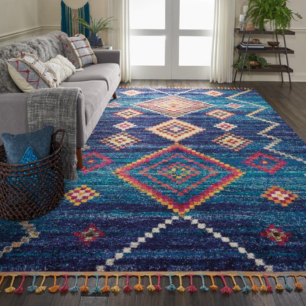 Nourison - Nomad NMD05 Dark Blue Multicolor 710in x 106in Oversized Rug - NMD05-99446461698_CLOSEOUT veiw 2