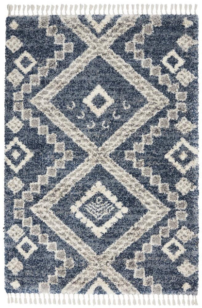 Nourison - Oslo Shag OSL02 4x6 Dark Blue and Grey Scandinavian Shag Rug - OSL02-99446711199 veiw 1