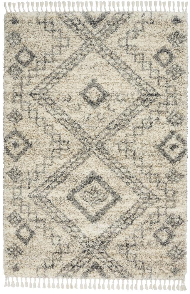 Nourison - Oslo Shag OSL02 4x6 Ivory and Bone Scandinavian Shag Rug - OSL02-99446711120 veiw 1