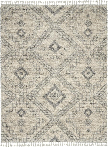 Nourison - Oslo Shag OSL02 710in x 106in Large Ivory and Bone Scandinavian Shag Rug - OSL02-99446711175 veiw 1