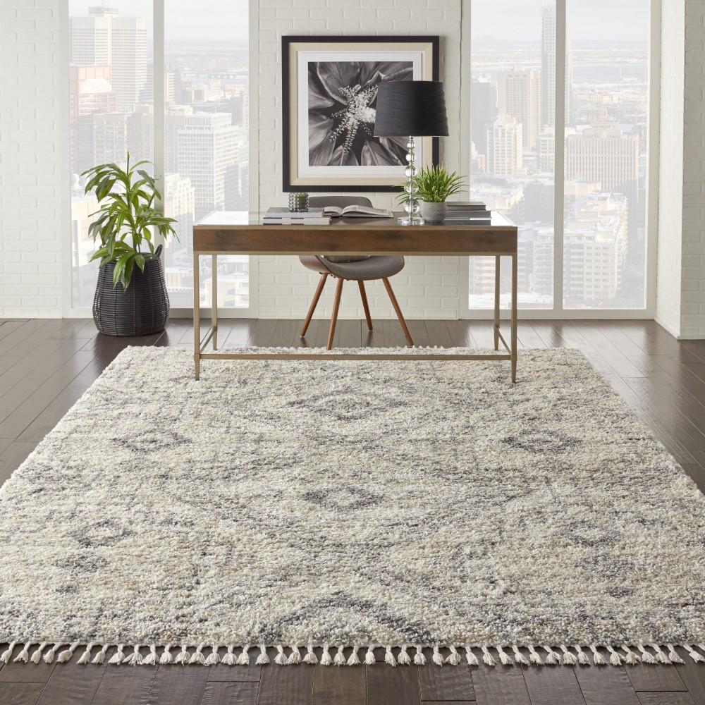 Nourison - Oslo Shag OSL02 710in x 106in Large Ivory and Bone Scandinavian Shag Rug - OSL02-99446711175 veiw 2