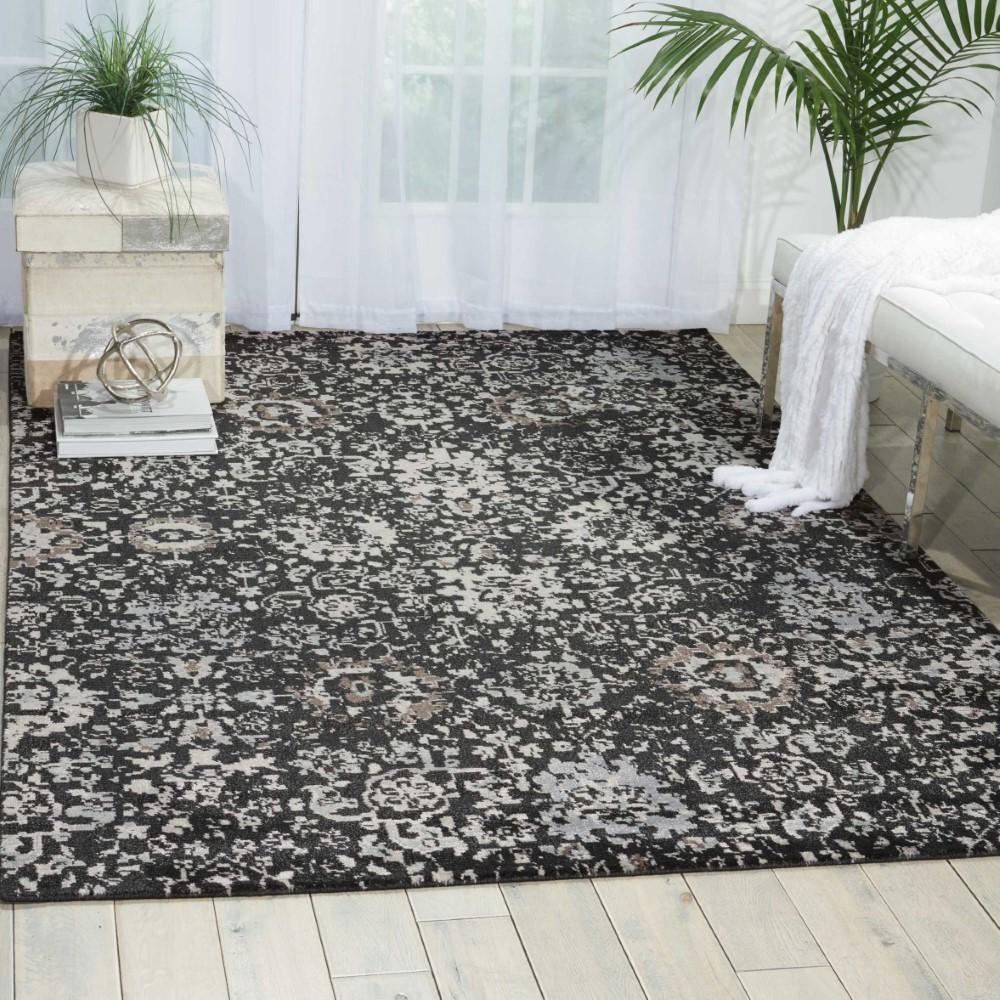 Nourison - Twilight TWI13 Black and Grey 56in x 8 Area Rug - TWI13-99446293299_CLOSEOUT veiw 3