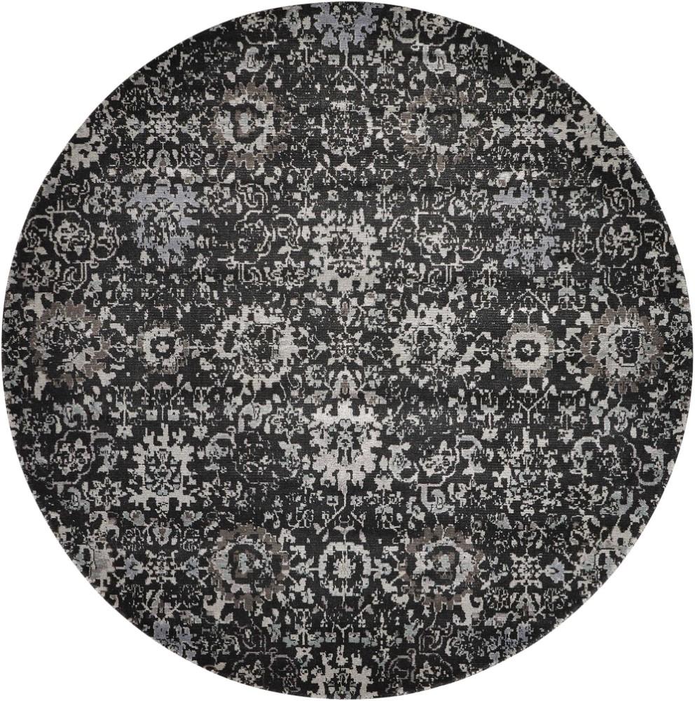 Nourison - Twilight TWI13 Black and Grey 8 x Round Large Rug - TWI13-99446358134_CLOSEOUT veiw 1