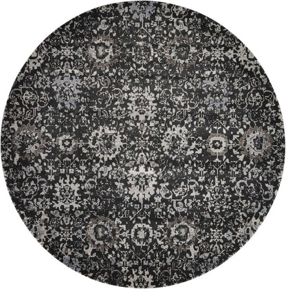 Nourison - Twilight TWI13 Black and Grey 8 x Round Large Rug - TWI13-99446358134_CLOSEOUT veiw 1