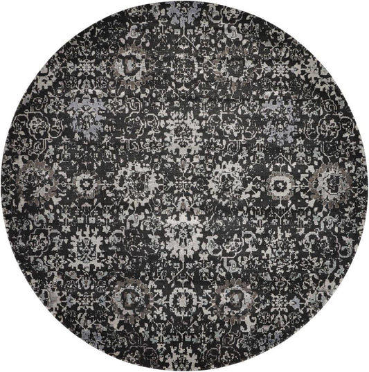 Nourison - Twilight TWI13 Black and Grey 8 x Round Large Rug - TWI13-99446358134_CLOSEOUT veiw 1