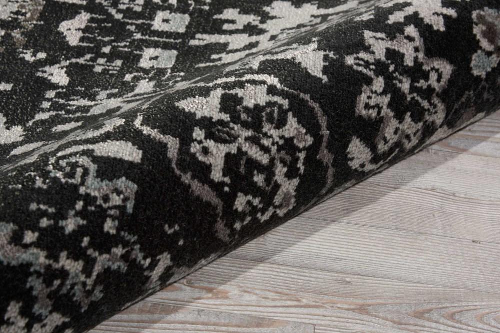 Nourison - Twilight TWI13 Black and Grey 8 x Round Large Rug - TWI13-99446358134_CLOSEOUT veiw 2