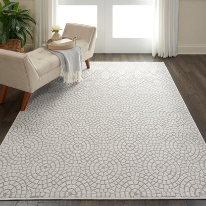 Nourison - Urban Chic URC04 White 4x6 Mid-century Area Rug - URC04-99446426314 - CLOSEOUT veiw 2