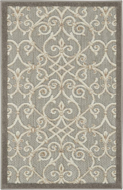 Nourison - Aloha 28in x 4 Grey Patio Area Rug - ALH21-99446739728 veiw 1