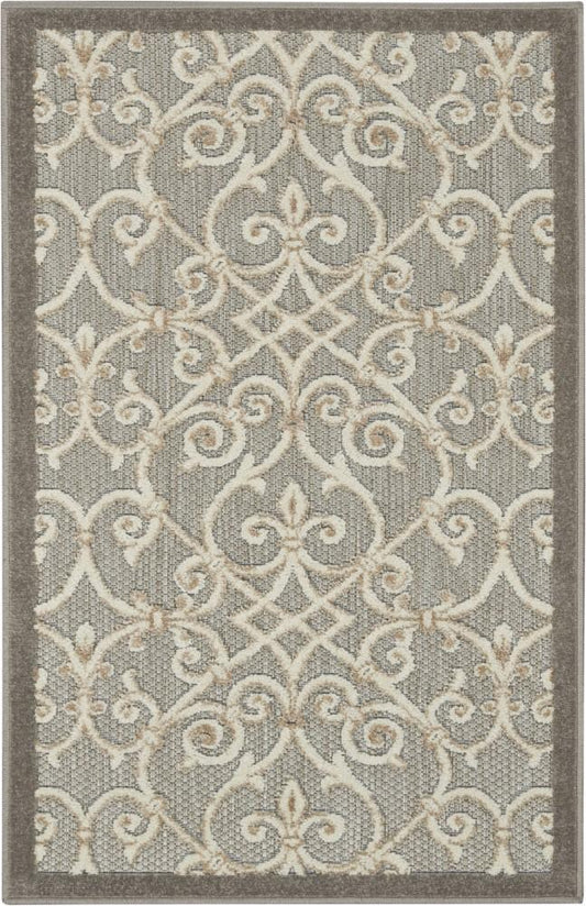Nourison - Aloha 28in x 4 Grey Patio Area Rug - ALH21-99446739728 veiw 1