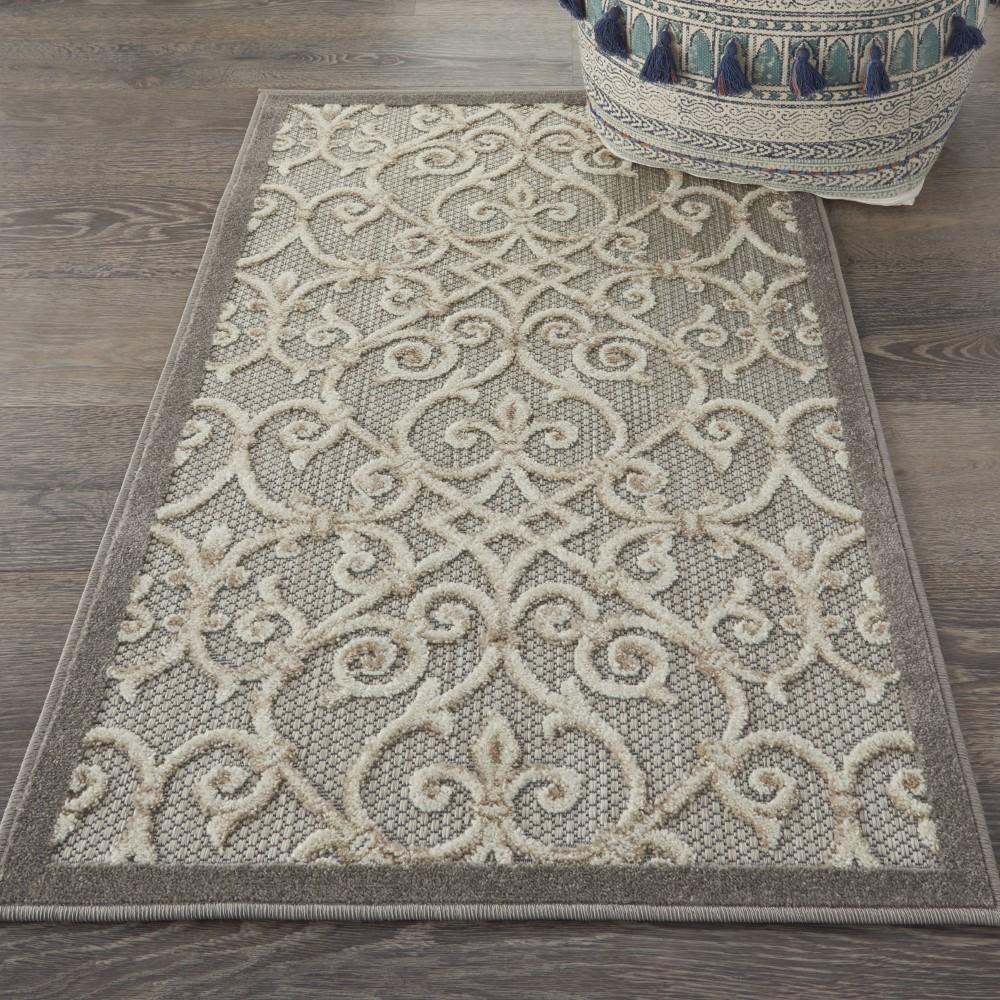 Nourison - Aloha 28in x 4 Grey Patio Area Rug - ALH21-99446739728 veiw 2