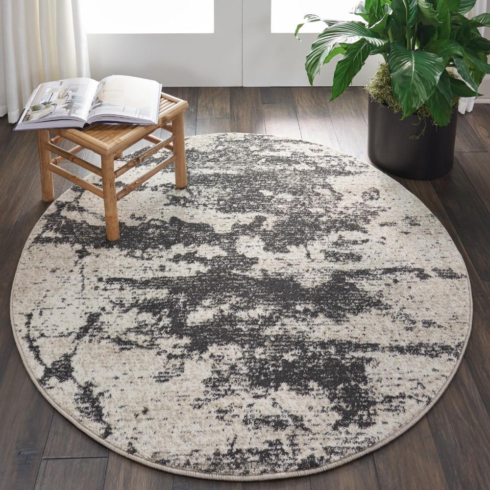 Nourison - Maxell MAE07Ivory/Bone 53in x Round Area Rug - MAE07-99446457134 veiw 2