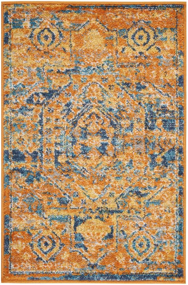Nourison - Passion 22in x 34in Orange and Blue Turkish Area Rug - PSN07-99446388308 veiw 1
