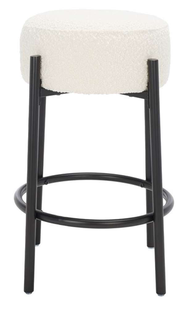Safavieh - Paisleigh Metal Counter Stool - Ivory - Black - SFV5032A veiw 1