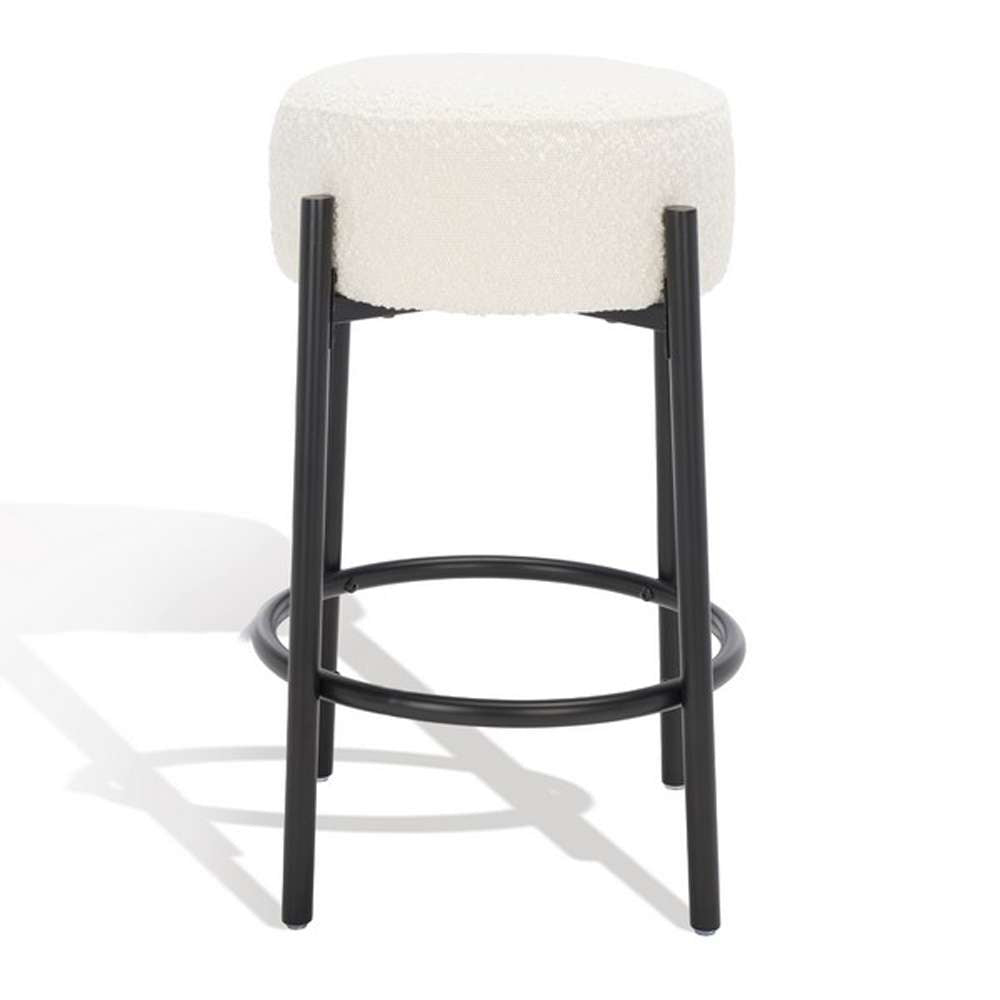 Safavieh - Paisleigh Metal Counter Stool - Ivory - Black - SFV5032A veiw 2