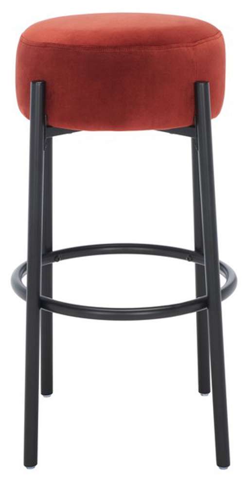 Safavieh - Paisleigh Metal Leg Barstool - Rust - Black - SFV5031C veiw 1