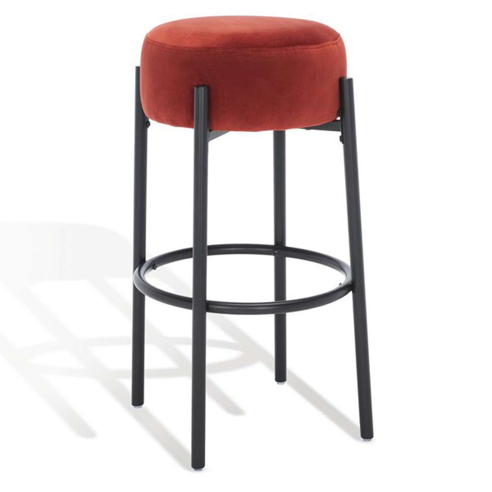 Safavieh - Paisleigh Metal Leg Barstool - Rust - Black - SFV5031C veiw 4