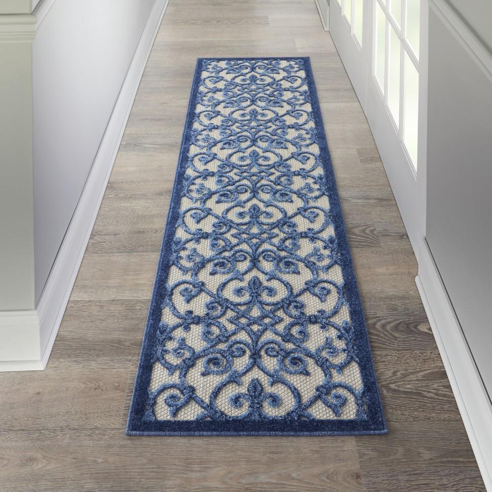 Nourison - Aloha 23in x 10 Blue Patio Area Rug - ALH21-99446739643 veiw 2