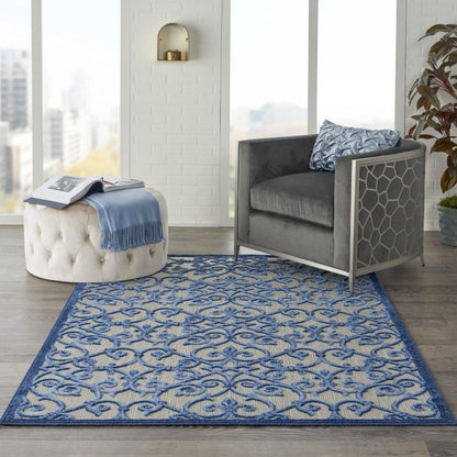 Nourison - Aloha 36in x 56in Blue Patio Area Rug - ALH21-99446739681 veiw 2
