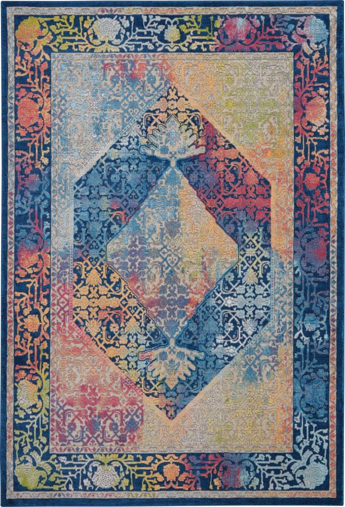 Nourison - Ankara Global ANR04 Blue Multicolor 4x6 Boho Area Rug - ANR04-99446456700_CLOSEOUT veiw 1