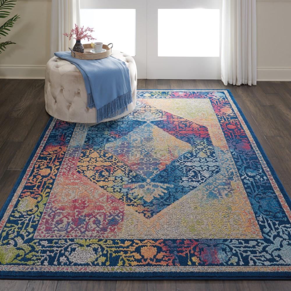 Nourison - Ankara Global ANR04 Blue Multicolor 4x6 Boho Area Rug - ANR04-99446456700_CLOSEOUT veiw 2