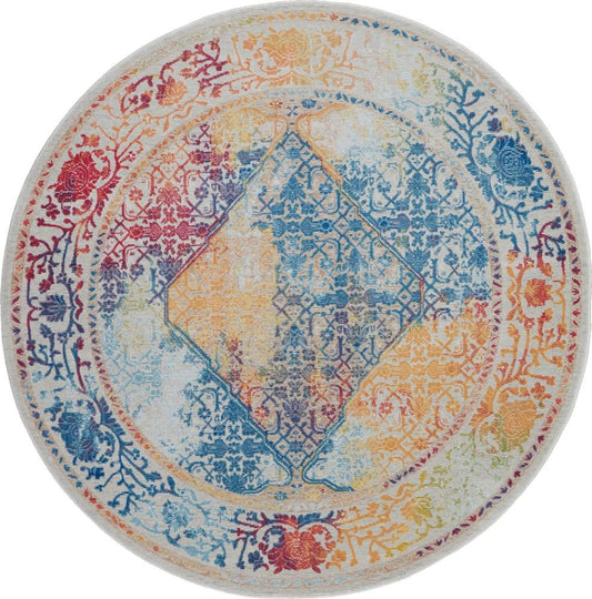 Nourison - Ankara Global ANR04 Multicolor 6 x Round Boho Area Rug - ANR04-99446456847_CLOSEOUT veiw 1