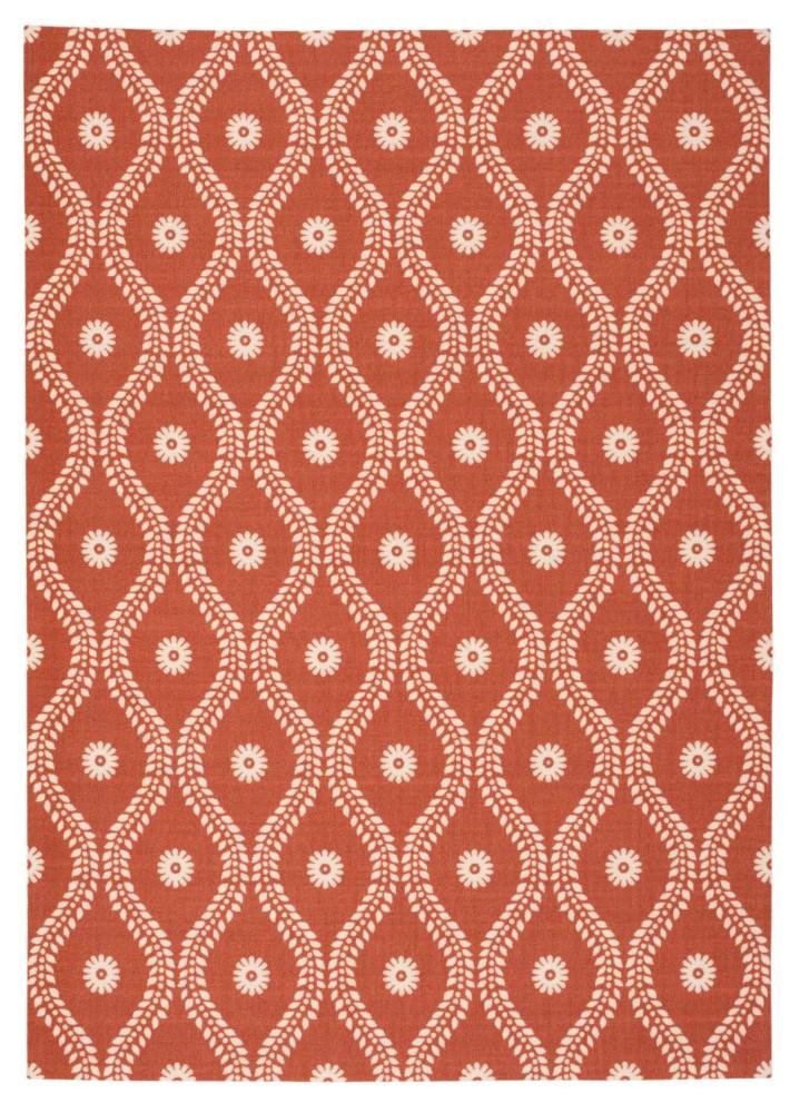 Nourison - Home & Garden RS085 Red and Brown 10x13 Rug - RS085-99446207524_CLOSEOUT veiw 1