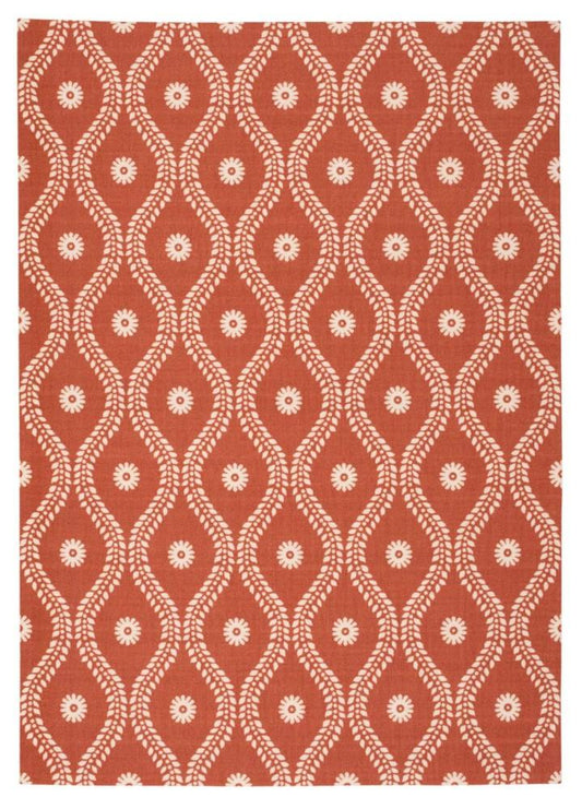 Nourison - Home & Garden RS085 Red and Brown 10x13 Rug - RS085-99446207524_CLOSEOUT veiw 1