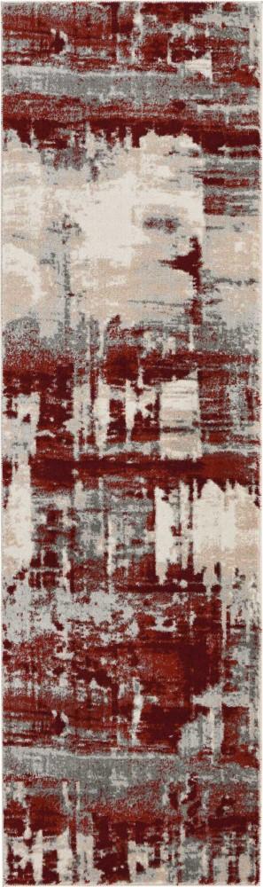Nourison - Maxell MAE14 White and Red 22in x 76in Hallway Rug - MAE14-99446082305 veiw 1