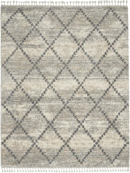 Nourison - Oslo Shag OSL01 710in x 106in Large Ivory and Bone Scandinavian Shag Rug - OSL01-99446711076 veiw 1