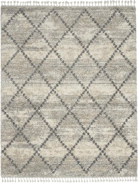 Nourison - Oslo Shag OSL01 710in x 106in Large Ivory and Bone Scandinavian Shag Rug - OSL01-99446711076 veiw 1