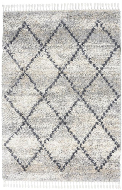 Nourison - Oslo Shag OSL01 4x6 Silver Grey Scandinavian Shag Rug - OSL01-99446711083 veiw 1