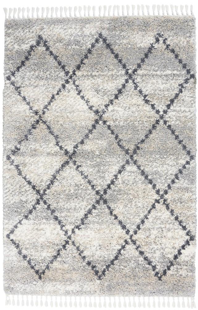 Nourison - Oslo Shag OSL01 53in x 79in Silver Grey Scandinavian Shag Rug - OSL01-99446711090 veiw 1