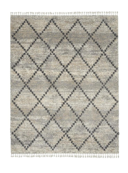 Nourison - Oslo Shag OSL01 710in x 106in Large Silver Grey Scandinavian Shag Rug - OSL01-99446711113 veiw 1