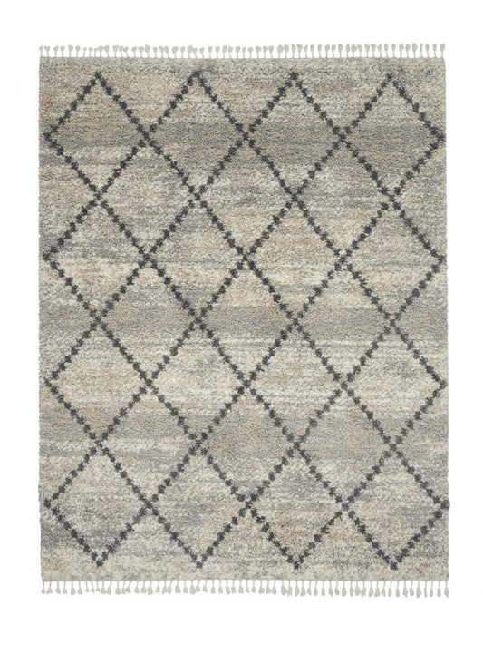 Nourison - Oslo Shag OSL01 710in x 106in Large Silver Grey Scandinavian Shag Rug - OSL01-99446711113 veiw 1