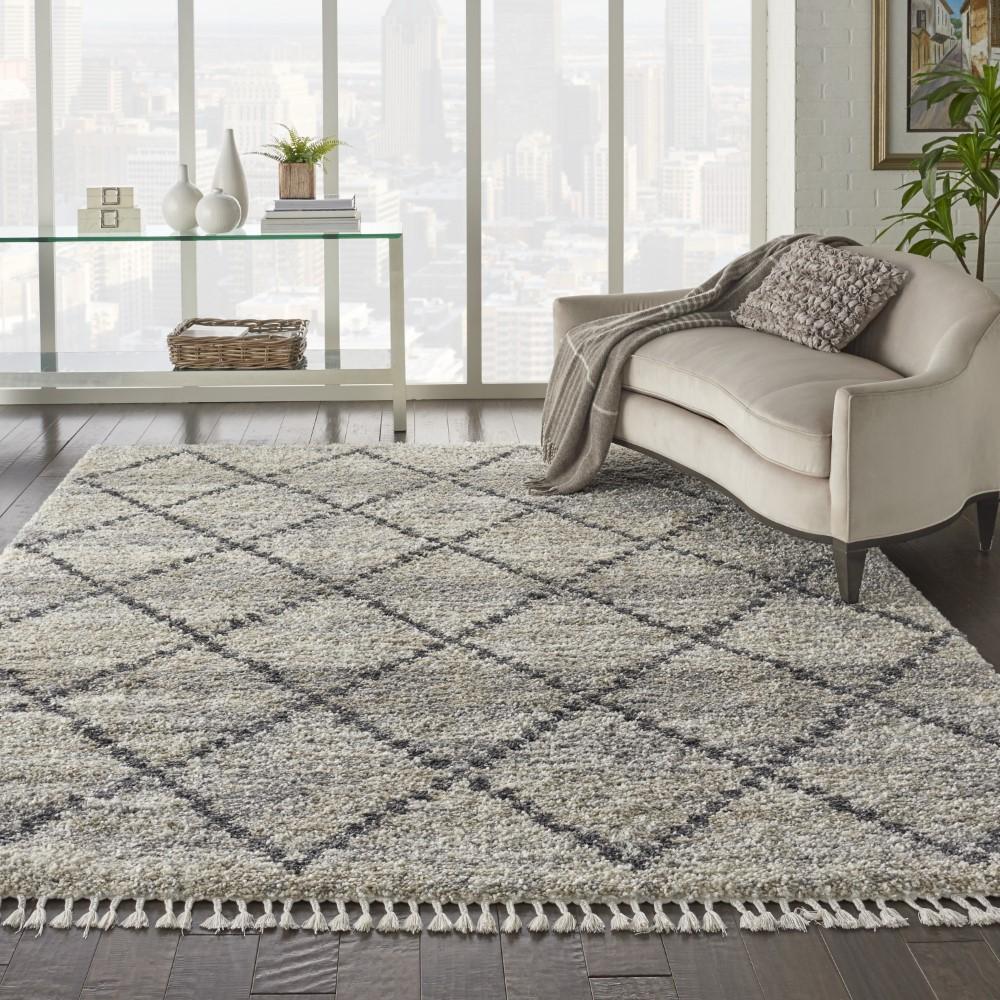 Nourison - Oslo Shag OSL01 710in x 106in Large Silver Grey Scandinavian Shag Rug - OSL01-99446711113 veiw 2
